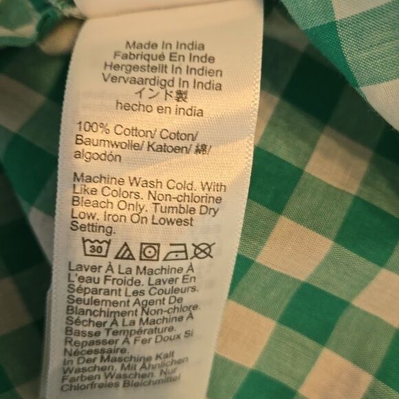 J. Crew Green and White Gingham Checked Button Down Shirt - Picture 8 of 8